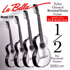 Kinder- Konzertgitarren Saiten Satz 1/2 - LA BELLA 112 - normal Tension